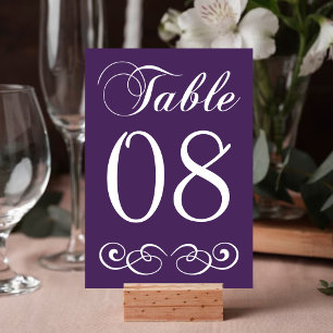Numeração De Mesa Número Da Mesa De Casamento De Roxo E Branco