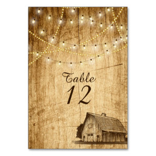 Numeração De Mesa Número da mesa de casamento do Barn para um Casame