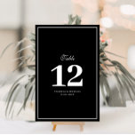 Numeração De Mesa Número da mesa de casamento do quadro branco elega<br><div class="desc">design de quadro branco com número preto de mesa de casamento.</div>