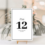 Numeração De Mesa Número da mesa de casamento do quadro elegante<br><div class="desc">design de quadro preto com script preto</div>