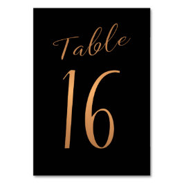 Numeração De Mesa Número da mesa de casamento dourado-de-cobre preto