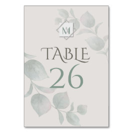 Numeração De Mesa Número da Mesa de Casamento Eucalipto Sage Pratead