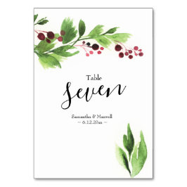 Numeração De Mesa Número da Mesa de Casamento Greenery de Natal