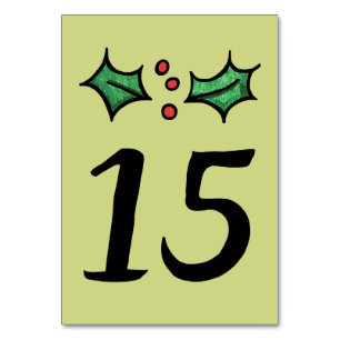 Numeração De Mesa Número da Mesa de Casamento Holly de Natal