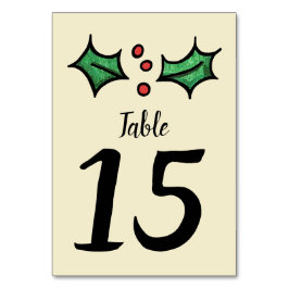 Numeração De Mesa Número da Mesa de Casamento Holly de Natal