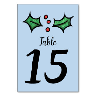Numeração De Mesa Número da Mesa de Casamento Holly de Natal