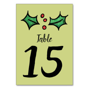 Numeração De Mesa Número da Mesa de Casamento Holly de Natal