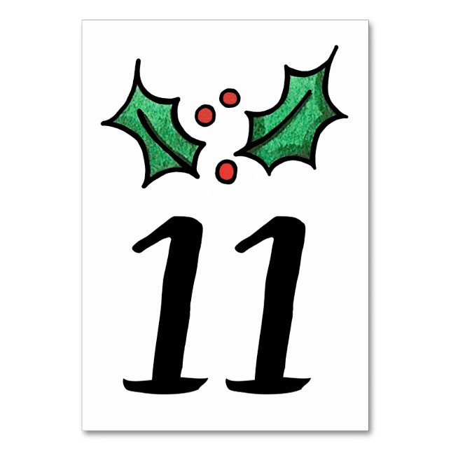 Numeração De Mesa Número da Mesa de Casamento Holly de Natal (Frente)