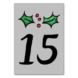 Numeração De Mesa Número da Mesa de Casamento Holly de Natal
