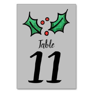 Numeração De Mesa Número da Mesa de Casamento Holly de Natal