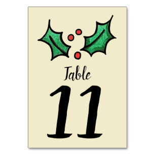 Numeração De Mesa Número da Mesa de Casamento Holly de Natal