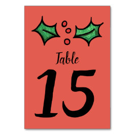 Numeração De Mesa Número da Mesa de Casamento Holly de Natal