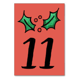 Numeração De Mesa Número da Mesa de Casamento Holly de Natal