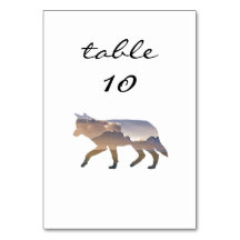 Número da Mesa de Casamento Lobo Russo de Montanha