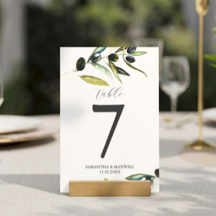 Numeração De Mesa Número da Mesa de Casamento Minimalista Ramo de Ol