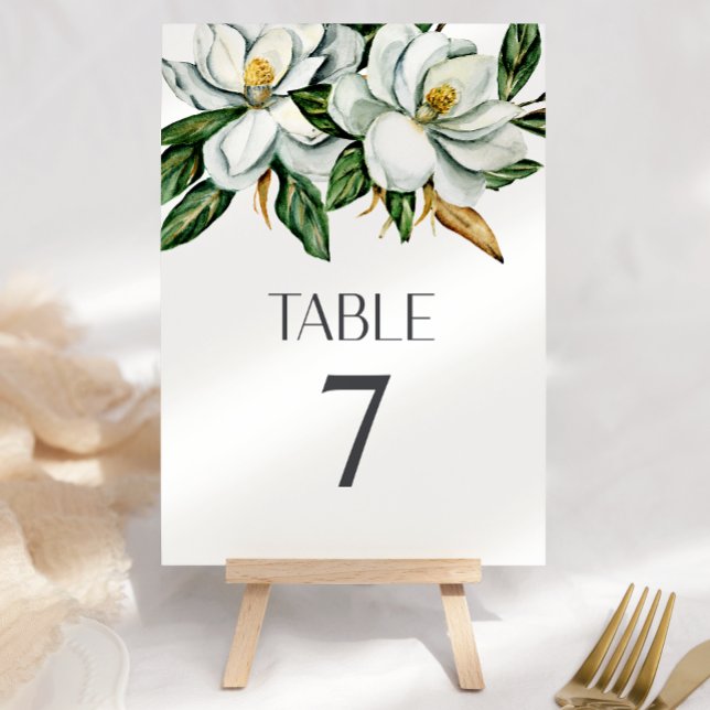 Numeração De Mesa Número da Mesa de Casamento Rústico Floral Magnóli (Criador carregado)