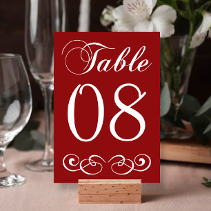 Numeração De Mesa Número Da Mesa De Casamento Vermelho E Branco Ele