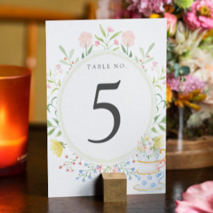 Numeração De Mesa Número da Mesa de Chá de Flores Silvestres Caprich
