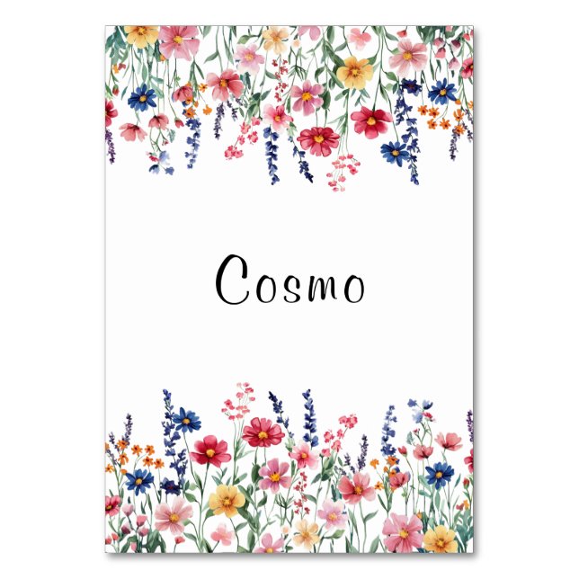 Numeração De Mesa Número da mesa de Cosmo de Flor Selvagem (Frente)