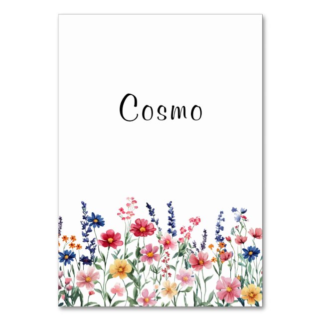 Numeração De Mesa Número da mesa de Cosmo de Flor Selvagem (Frente)