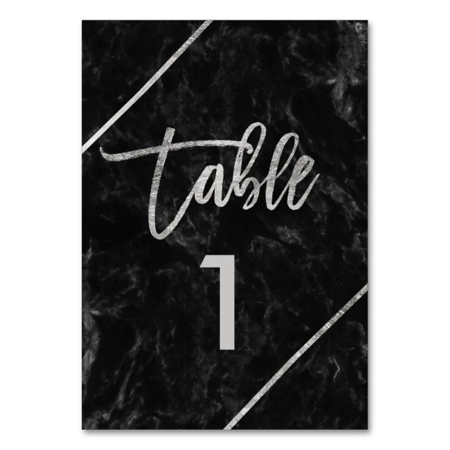 Numeração De Mesa Número da mesa de mármore preto da tipografia prat (Frente)