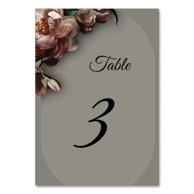 Numeração De Mesa Número da Mesa de Peônias em Flor (Frente)