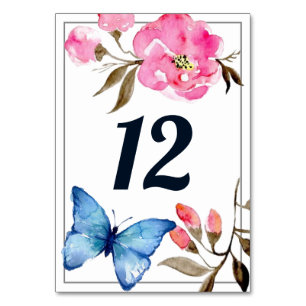Numeração De Mesa Número da Mesa - Design Floral Borboleta 2