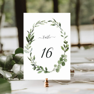 Numeração De Mesa Número da mesa do casamento da grinalda do verde