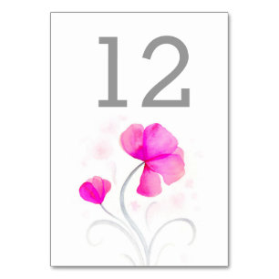 Numeração De Mesa Número da mesa do casamento do rosa do wildflower