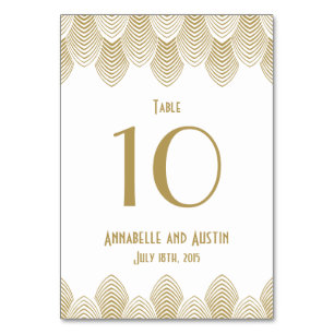 Numeração De Mesa Número da mesa do casamento do Scallop do art deco