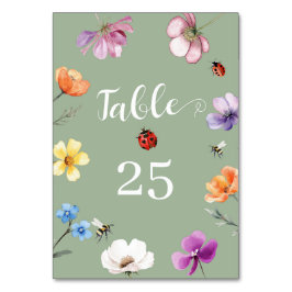 Numeração De Mesa Número da Mesa do Chá de Bebê Wildflower Lovebug