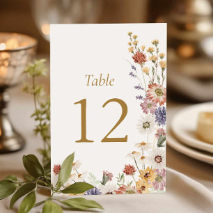 Numeração De Mesa Número da Mesa do Chá de Noiva com Flores Silvestr