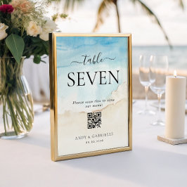 Numeração De Mesa Número da Mesa do Menu de Casamento com Código QR 