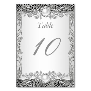 Numeração De Mesa Número da Mesa Elegante Leopardo Pérola Prata