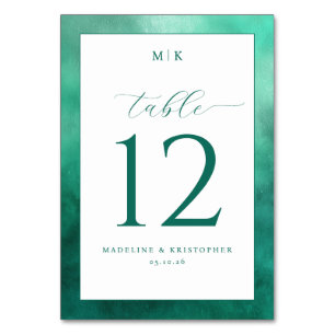 Numeração De Mesa Número da Mesa em Aquarela Azul Turquesa Elegante