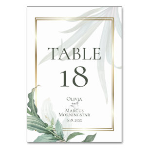 Numeração De Mesa NÚMERO DA MESA Folhas Tropicais Modernas Elegant