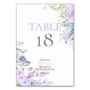 Numeração De Mesa NÚMERO DA MESA   Moldura Floral Lilás