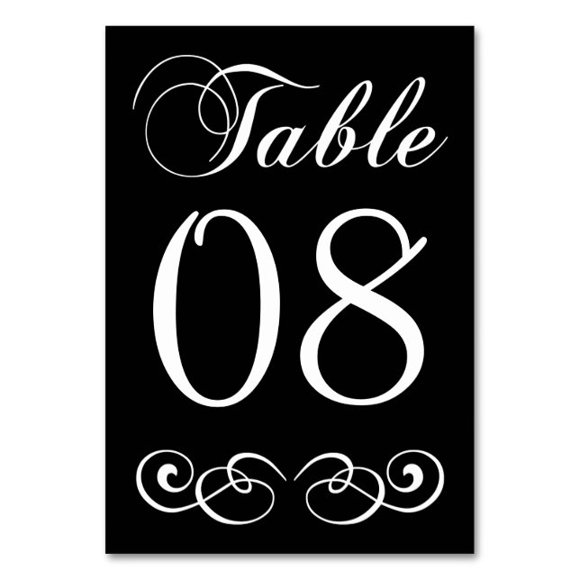 Numeração De Mesa Número da Mesa Negra Branca e Negra Elegante (Frente)