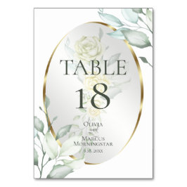 Numeração De Mesa NÚMERO DA MESA | Rosas Bege Amarelo Marfim em Aqua