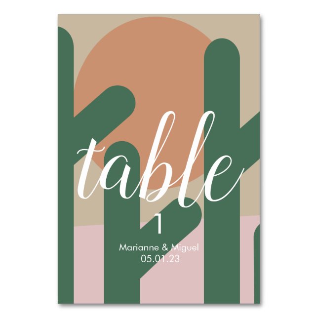 Numeração De Mesa Número da Mesa Sentada Sun Cactus Casada (Frente)