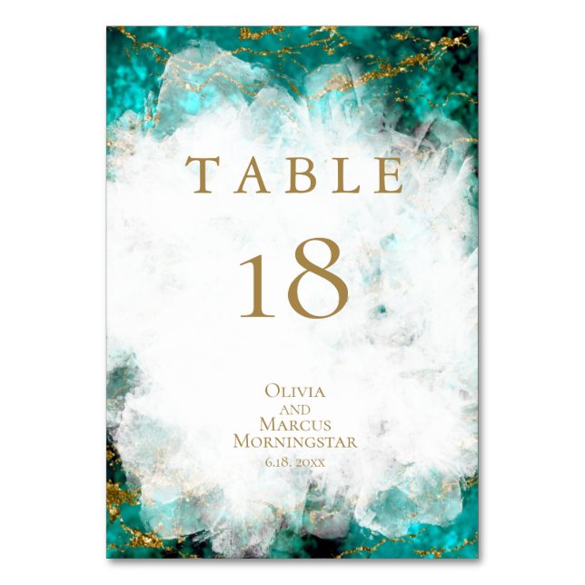 Numeração De Mesa NÚMERO DA MESA |  Turquesa e Cristal Lindos (Frente)