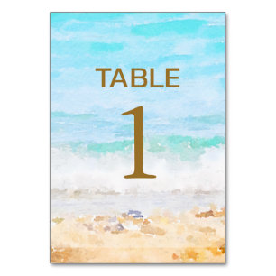 Numeração De Mesa Número da Mesa Watercolor Praia