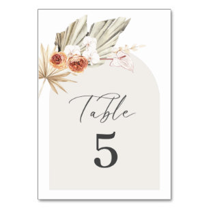 Numeração De Mesa Número da Tabela Boho Botânica de Casamento