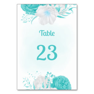 Numeração De Mesa número da tabela botânica das flores brancas turqu