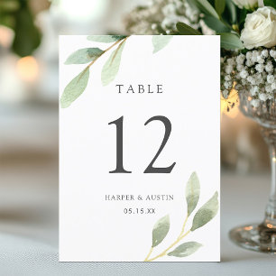 Numeração De Mesa Número da Tabela Botânica de Folhagem Verde