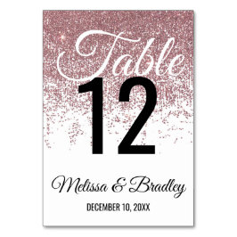 Numeração De Mesa Número da Tabela Branca do Glitter Dourado rosa