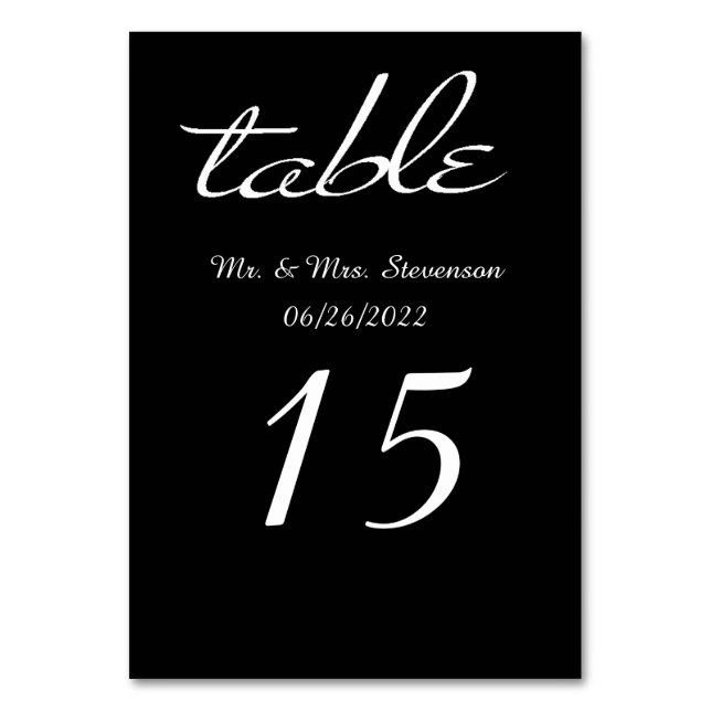 Numeração De Mesa Número da Tabela Branca e Preta (Frente)