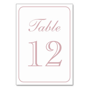 Numeração De Mesa Número da Tabela Branca Simples de Blush Elegante