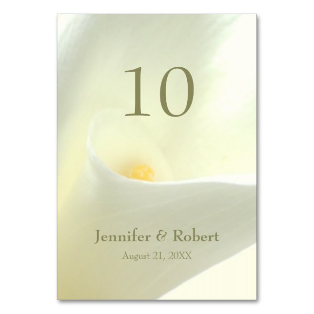 Numeração De Mesa Número da Tabela Calla Lily (Frente)