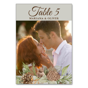 Numeração De Mesa Número da Tabela Casada de Pinho de inverno